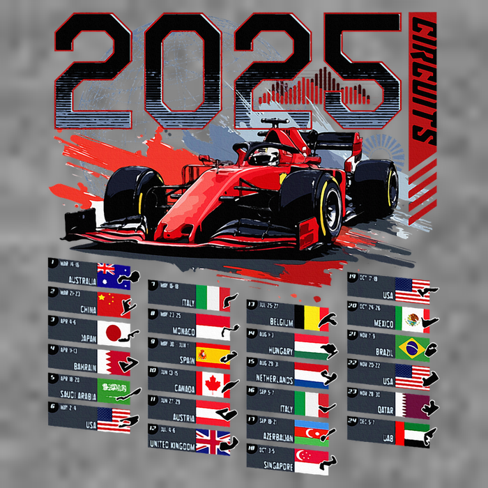 Formula Racing Calendar 2025 Schedule G.R.A.N.D P.R.I.X Circuit Hooded Wearable Blanket