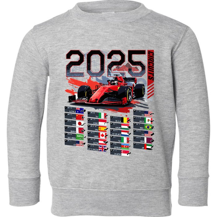 Formula Racing Calendar 2025 Schedule G.R.A.N.D P.R.I.X Circuit Toddler Sweatshirt