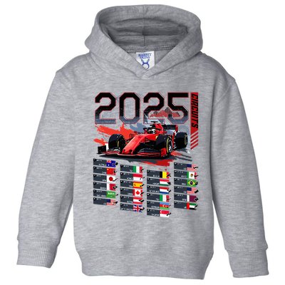Formula Racing Calendar 2025 Schedule G.R.A.N.D P.R.I.X Circuit Toddler Hoodie