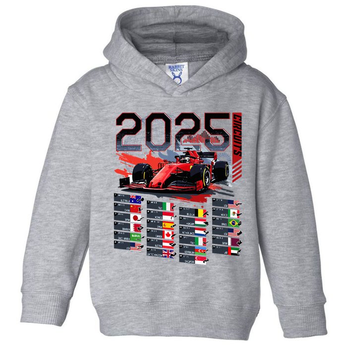 Formula Racing Calendar 2025 Schedule G.R.A.N.D P.R.I.X Circuit Toddler Hoodie