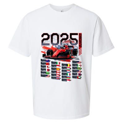 Formula Racing Calendar 2025 Schedule G.R.A.N.D P.R.I.X Circuit Sueded Cloud Jersey T-Shirt
