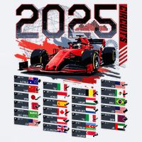 Formula Racing Calendar 2025 Schedule G.R.A.N.D P.R.I.X Circuit Sueded Cloud Jersey T-Shirt