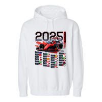 Formula Racing Calendar 2025 Schedule G.R.A.N.D P.R.I.X Circuit Garment-Dyed Fleece Hoodie