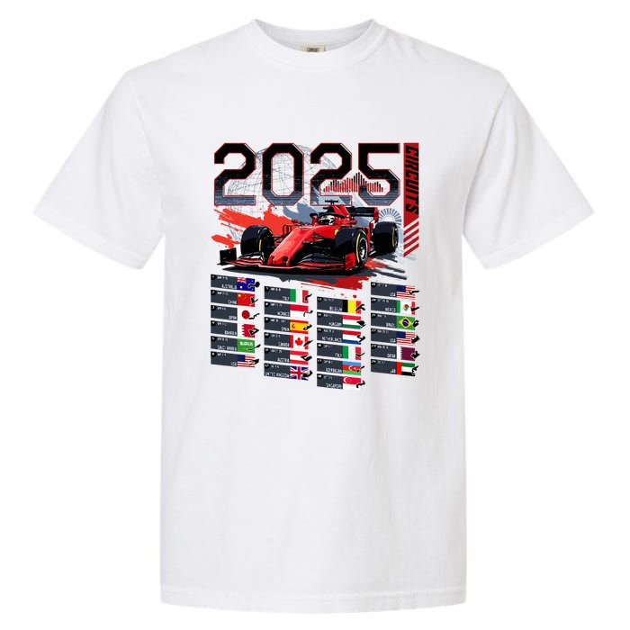 Formula Racing Calendar 2025 Schedule G.R.A.N.D P.R.I.X Circuit Garment-Dyed Heavyweight T-Shirt