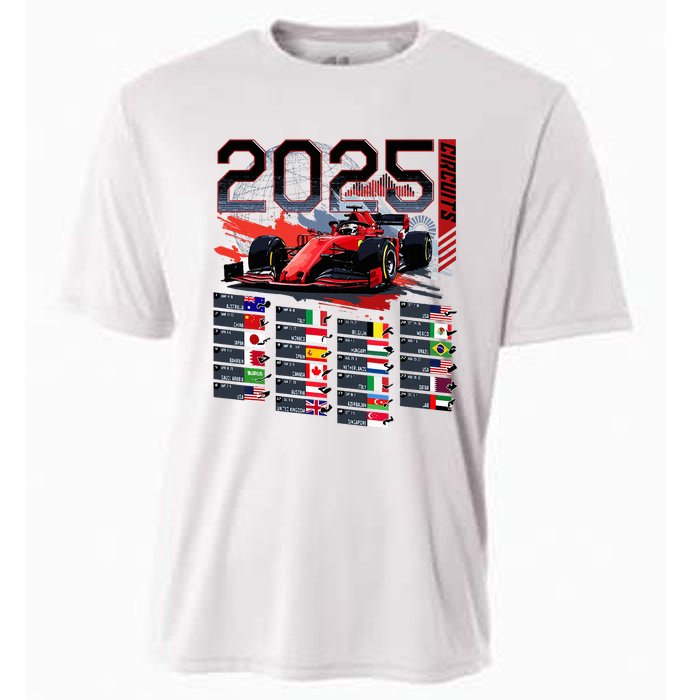 Formula Racing Calendar 2025 Schedule G.R.A.N.D P.R.I.X Circuit Cooling Performance Crew T-Shirt