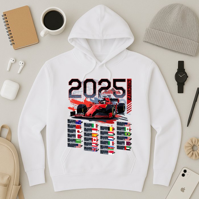 Formula Racing Calendar 2025 Schedule G.R.A.N.D P.R.I.X Circuit Hoodie