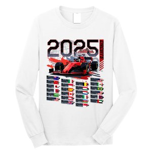 Formula Racing Calendar 2025 Schedule G.R.A.N.D P.R.I.X Circuit Long Sleeve Shirt