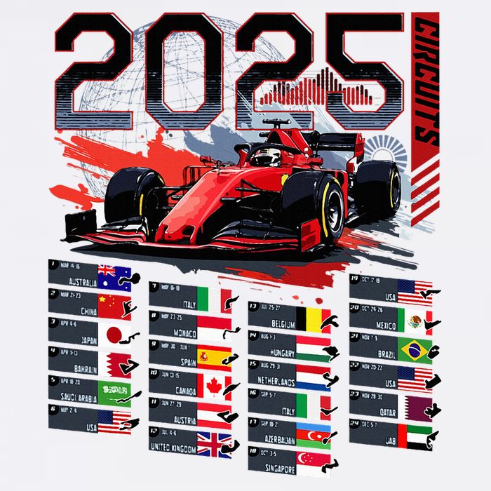 Formula Racing Calendar 2025 Schedule G.R.A.N.D P.R.I.X Circuit Full-Length Apron With Pockets