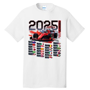 Formula Racing Calendar 2025 Schedule G.R.A.N.D P.R.I.X Circuit Tall T-Shirt