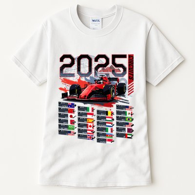 Formula Racing Calendar 2025 Schedule G.R.A.N.D P.R.I.X Circuit Tall T-Shirt