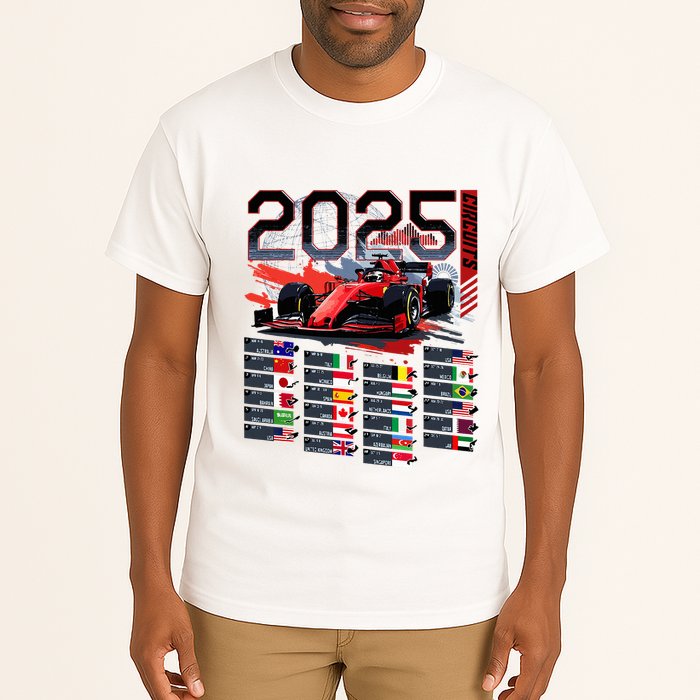 Formula Racing Calendar 2025 Schedule G.R.A.N.D P.R.I.X Circuit Tall T-Shirt