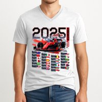 Formula Racing Calendar 2025 Schedule G.R.A.N.D P.R.I.X Circuit V-Neck T-Shirt