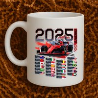 Formula Racing Calendar 2025 Schedule G.R.A.N.D P.R.I.X Circuit Mug