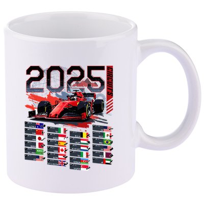 Formula Racing Calendar 2025 Schedule G.R.A.N.D P.R.I.X Circuit 11oz C Handle Ceramic Mug