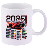 Formula Racing Calendar 2025 Schedule G.R.A.N.D P.R.I.X Circuit 11oz C Handle Ceramic Mug
