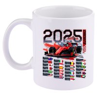 Formula Racing Calendar 2025 Schedule G.R.A.N.D P.R.I.X Circuit 11oz C Handle Ceramic Mug