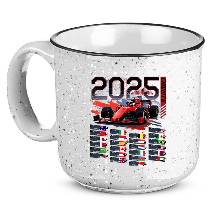 Formula Racing Calendar 2025 Schedule G.R.A.N.D P.R.I.X Circuit 15oz Campfire Ceramic Mug