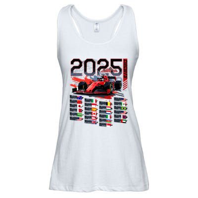 Formula Racing Calendar 2025 Schedule G.R.A.N.D P.R.I.X Circuit Ladies Essential Flowy Tank