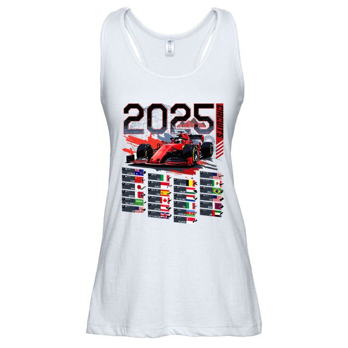 Formula Racing Calendar 2025 Schedule G.R.A.N.D P.R.I.X Circuit Ladies Essential Flowy Tank