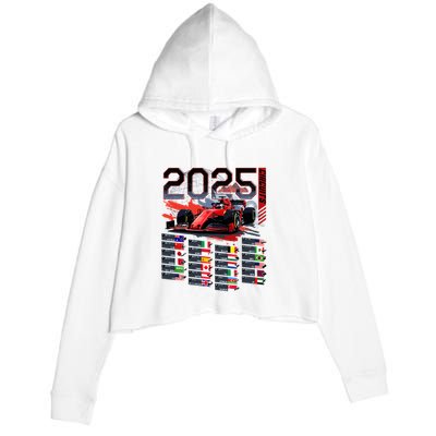 Formula Racing Calendar 2025 Schedule G.R.A.N.D P.R.I.X Circuit Crop Fleece Hoodie
