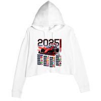 Formula Racing Calendar 2025 Schedule G.R.A.N.D P.R.I.X Circuit Crop Fleece Hoodie