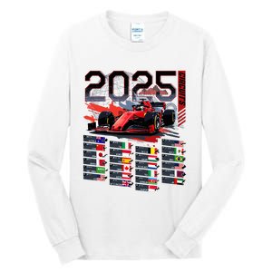 Formula Racing Calendar 2025 Schedule G.R.A.N.D P.R.I.X Circuit Tall Long Sleeve T-Shirt