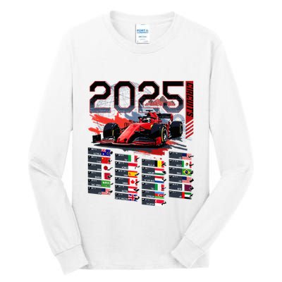 Formula Racing Calendar 2025 Schedule G.R.A.N.D P.R.I.X Circuit Tall Long Sleeve T-Shirt
