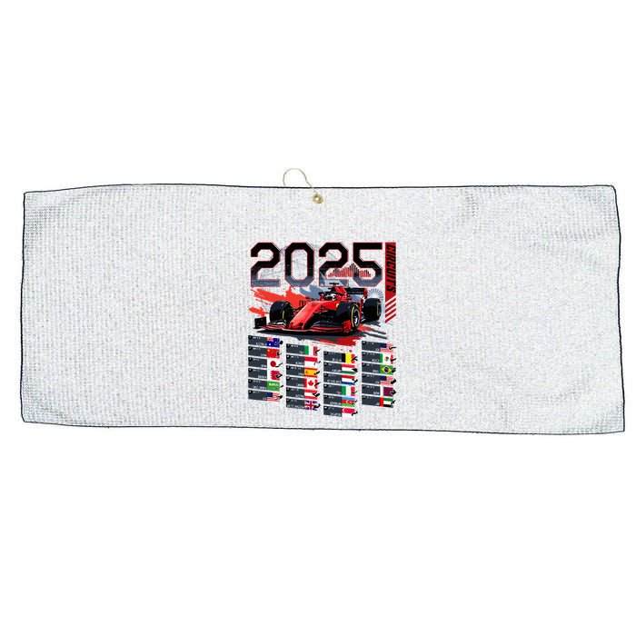 Formula Racing Calendar 2025 Schedule G.R.A.N.D P.R.I.X Circuit Large Microfiber Waffle Golf Towel