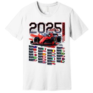 Formula Racing Calendar 2025 Schedule G.R.A.N.D P.R.I.X Circuit Premium T-Shirt