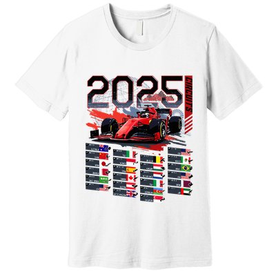 Formula Racing Calendar 2025 Schedule G.R.A.N.D P.R.I.X Circuit Premium T-Shirt