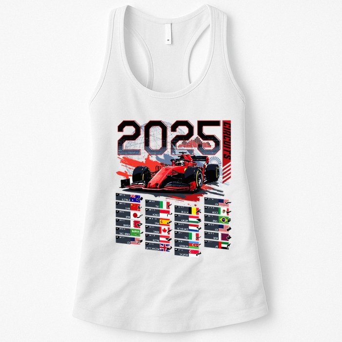 Formula Racing Calendar 2025 Schedule G.R.A.N.D P.R.I.X Circuit Womens Tank Top