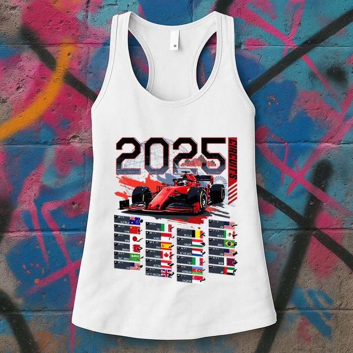 Formula Racing Calendar 2025 Schedule G.R.A.N.D P.R.I.X Circuit Womens Tank Top