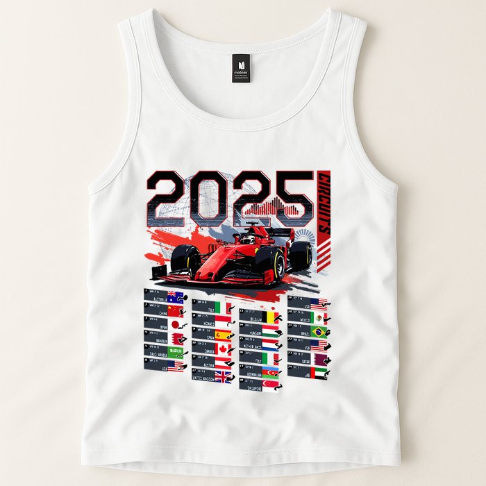Formula Racing Calendar 2025 Schedule G.R.A.N.D P.R.I.X Circuit Tank Top