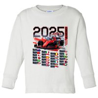 Formula Racing Calendar 2025 Schedule G.R.A.N.D P.R.I.X Circuit Toddler Long Sleeve Shirt