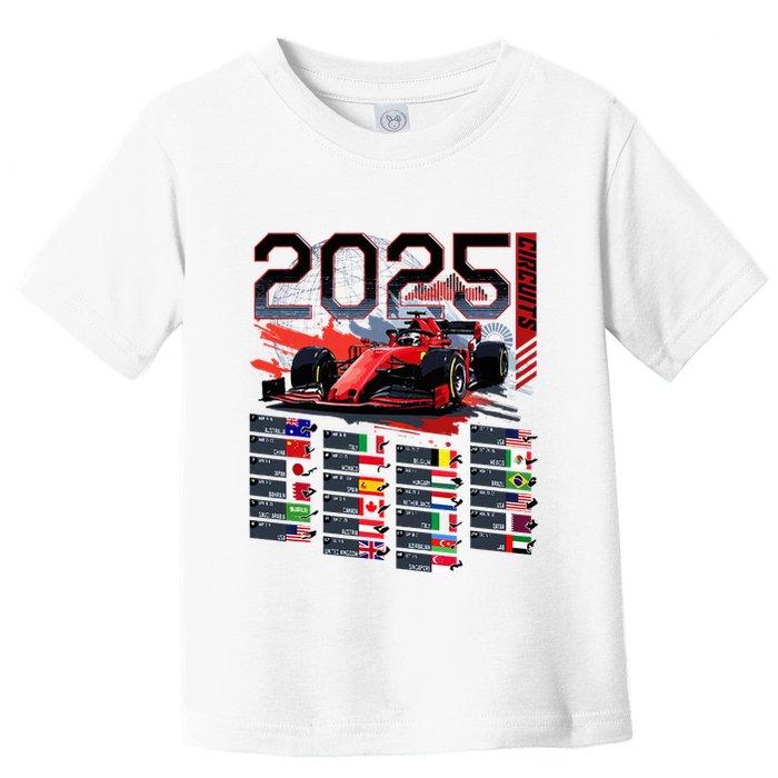 Formula Racing Calendar 2025 Schedule G.R.A.N.D P.R.I.X Circuit Toddler T-Shirt
