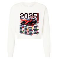 Formula Racing Calendar 2025 Schedule G.R.A.N.D P.R.I.X Circuit Cropped Pullover Crew