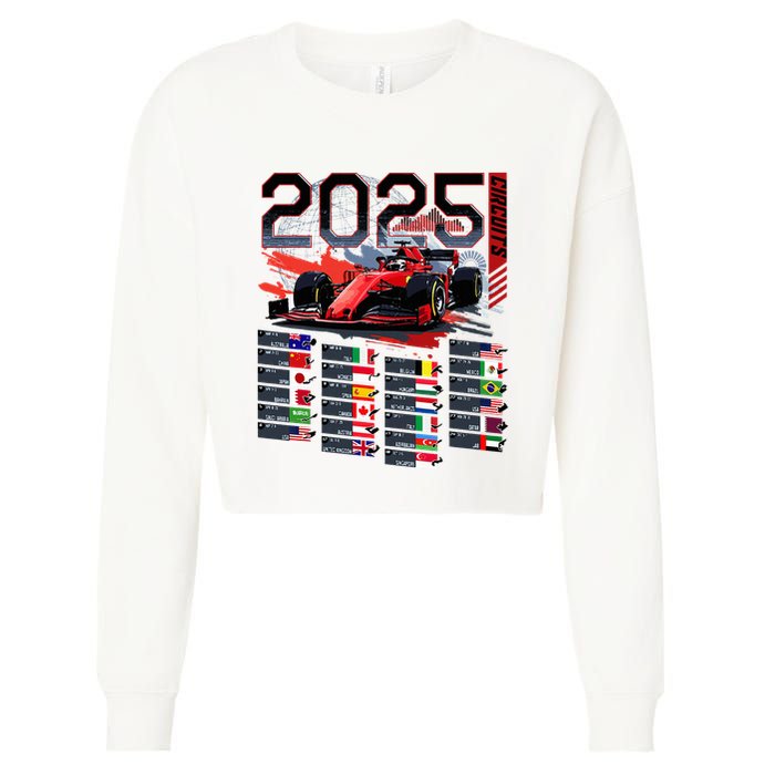 Formula Racing Calendar 2025 Schedule G.R.A.N.D P.R.I.X Circuit Cropped Pullover Crew