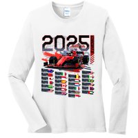Formula Racing Calendar 2025 Schedule G.R.A.N.D P.R.I.X Circuit Ladies Long Sleeve Shirt