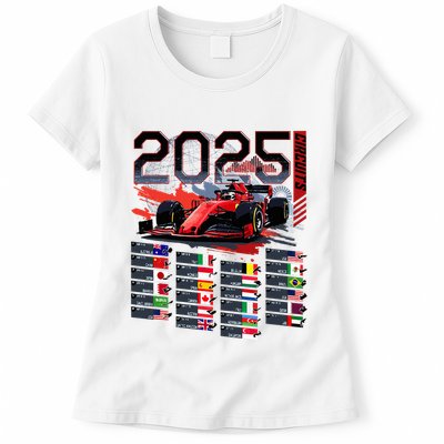 Formula Racing Calendar 2025 Schedule G.R.A.N.D P.R.I.X Circuit Womens T-Shirt