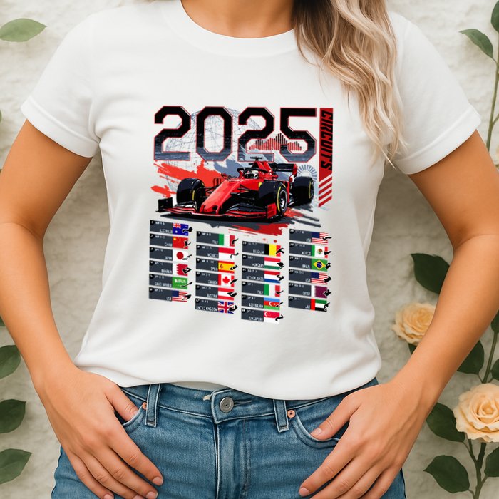 Formula Racing Calendar 2025 Schedule G.R.A.N.D P.R.I.X Circuit Womens T-Shirt