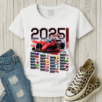 Formula Racing Calendar 2025 Schedule G.R.A.N.D P.R.I.X Circuit Womens T-Shirt