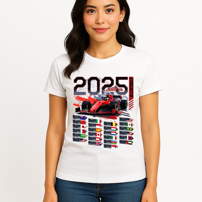 Formula Racing Calendar 2025 Schedule G.R.A.N.D P.R.I.X Circuit Womens T-Shirt