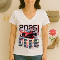 Formula Racing Calendar 2025 Schedule G.R.A.N.D P.R.I.X Circuit Women's V-Neck T-Shirt