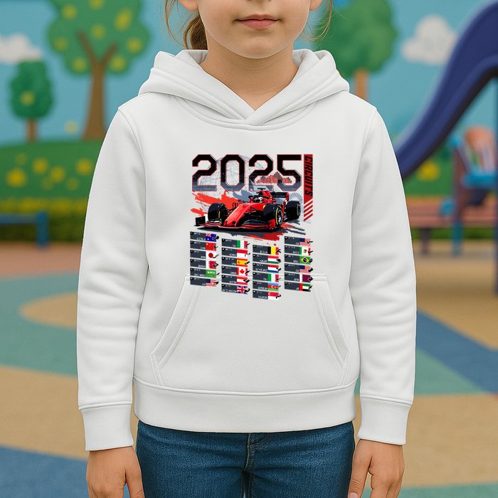 Formula Racing Calendar 2025 Schedule G.R.A.N.D P.R.I.X Circuit Kids Hoodie