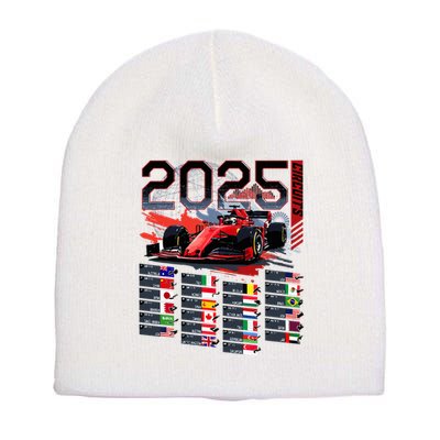 Formula Racing Calendar 2025 Schedule G.R.A.N.D P.R.I.X Circuit Short Acrylic Beanie