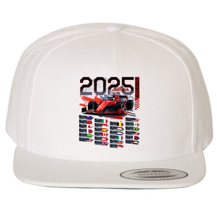 Formula Racing Calendar 2025 Schedule G.R.A.N.D P.R.I.X Circuit Wool Snapback Cap