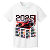 Formula Racing Calendar 2025 Schedule G.R.A.N.D P.R.I.X Circuit Kids T-Shirt