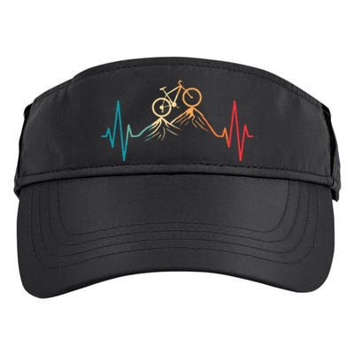 Funny Retro Cycling Heartbeat Bicycle Mountain Bike Biking Adult Drive Performance Visor