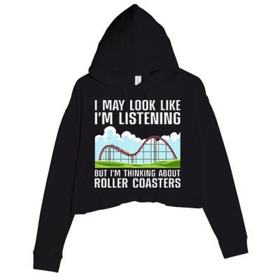 Funny Roller Coaster Art Roller Coaster Lover Crop Fleece Hoodie