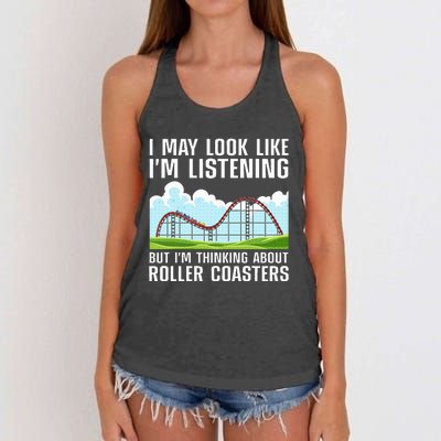 Funny Roller Coaster Art Roller Coaster Lover Women's Knotted Racerback Tank